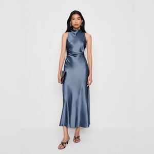 Reformation Casette Silk Dress - Cornflower